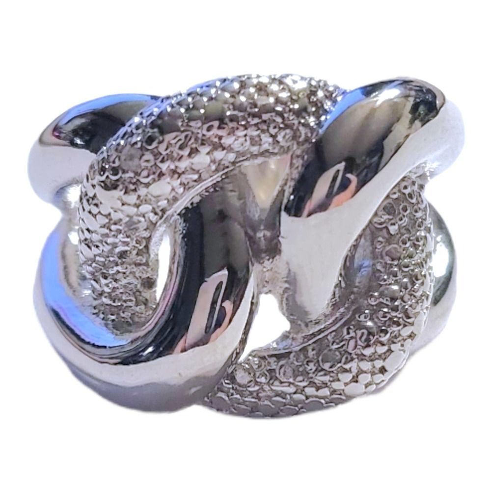 Stainless Steel Textured And High Polished Knot Ring Size 8 14 25$